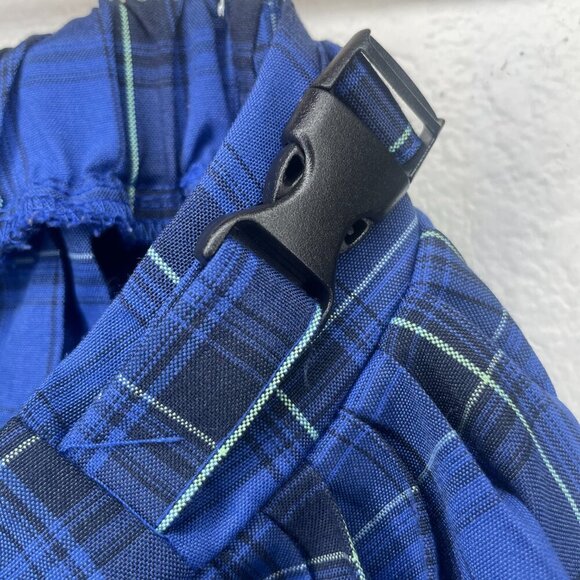 Wild Fable Schoolgirl Blu Blk Plaid Checker Pleated Elastic Buckle Mini Skirt M - Picture 3 of 8